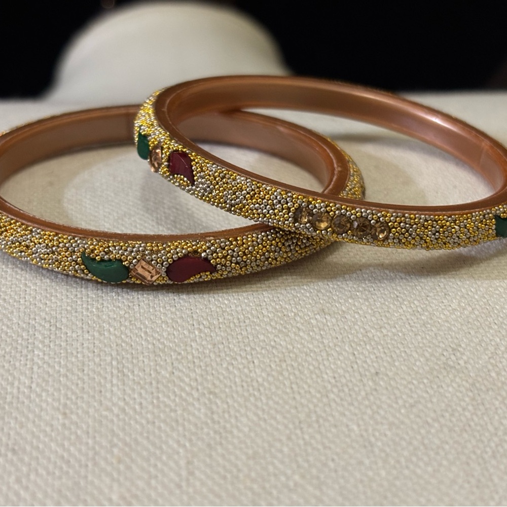 Elegant Gold and Multicolor Bangles